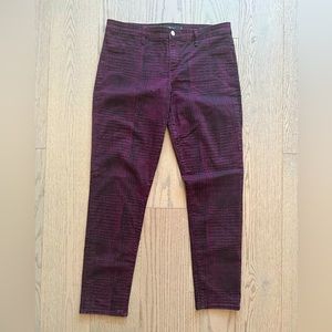 CALVIN KLEIN JEANS Burgundy reptile print jeans